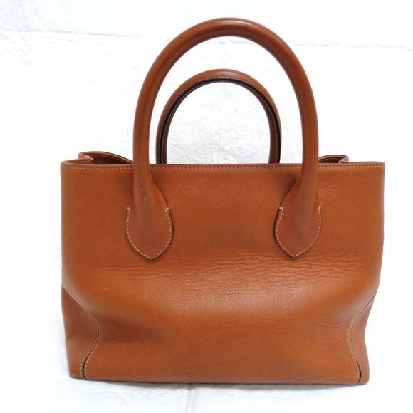 ASPINAL of LONDON 11.5" midi Tote Bag Smooth Tan Leather - Picture 6 of 12